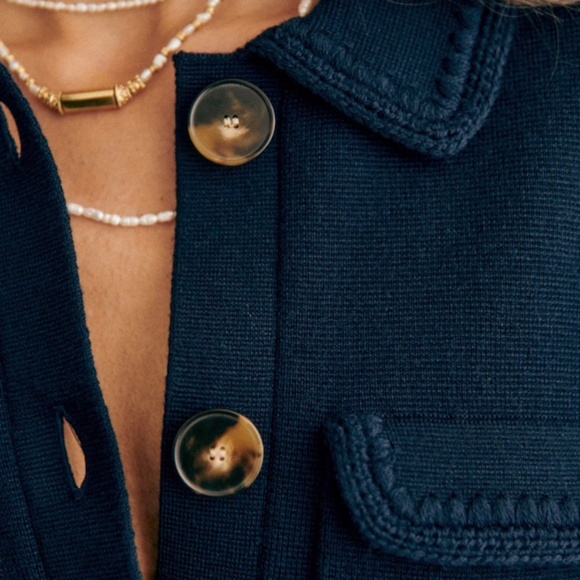 Sezane 'Betty' Cardigan in Navy Crochet **BNWT** - Picture 5 of 7